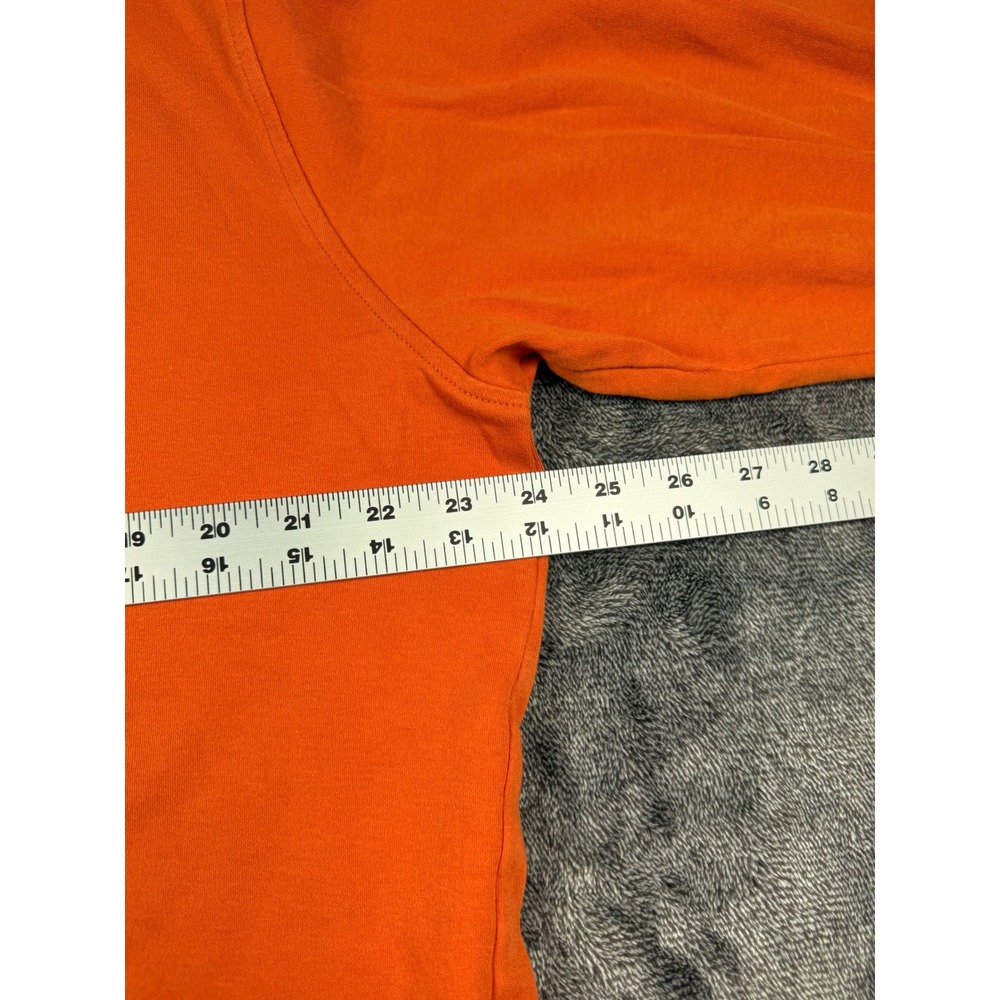 Jack Nicklaus Mens XL Orange Mock Neck Long Sleeve Scioto Country Club Cotton Te - Picture 7 of 8